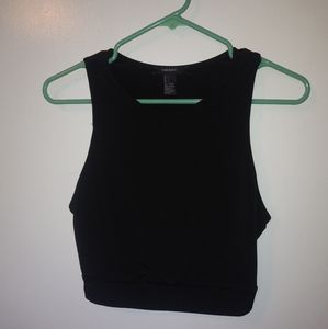 Forever 21 Black Cropped Tank with Peekaboo Back